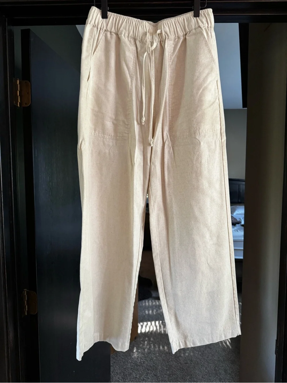 Men's Cream Drawcord Relaxed Joggers